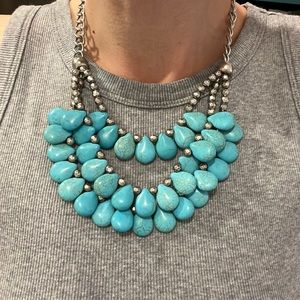 Claire’s faux turquoise bib choker